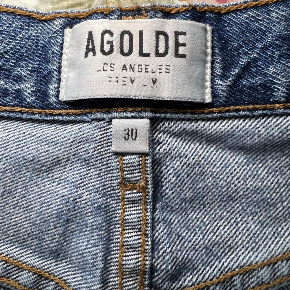 AGOLDE Riley High Rise Straight Crop Jeans Light Wash Button Fly 30 - Picture 7 of 13